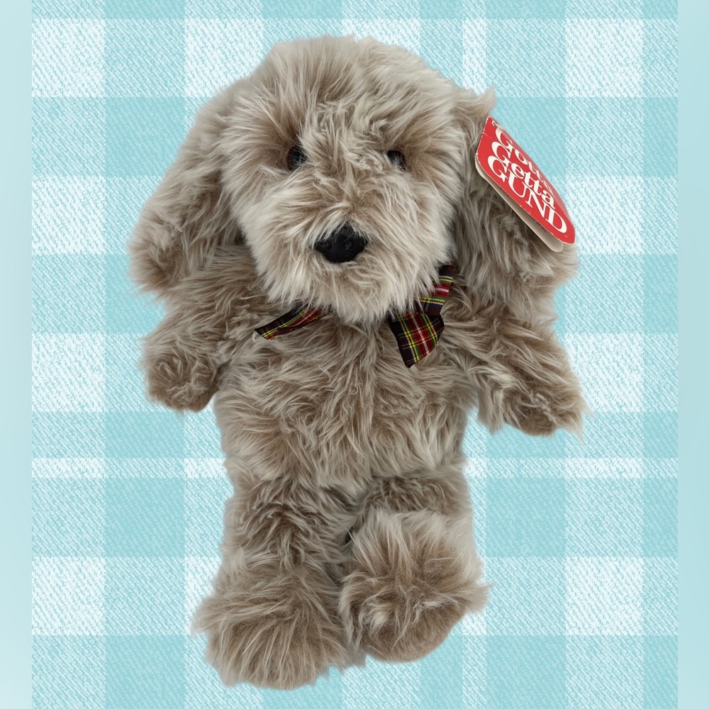 Vintage 90s Gund Plush Dog Zoomer Labradoodle Tan 1993 Rare Stuffed Animal 13"
